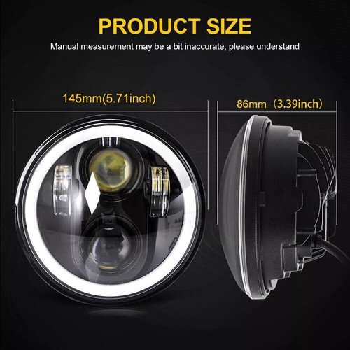 4PCS 5-3/4 5.75" Round LED Headlights Halo DRL Hi/Lo For 1959-1974 Dodge Coronet - Picture 9 of 9