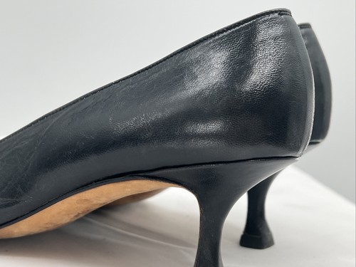 MANOLO BLAHNIK Brown alligator Crocodile Pointed-toe Kitty heels Italian Shoe 36 - Picture 16 of 24