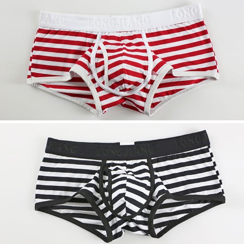 Men's Boxer Briefs Separate Convex Pouch Sexy Underwear Open Flying Panties US - Picture 16 of 30