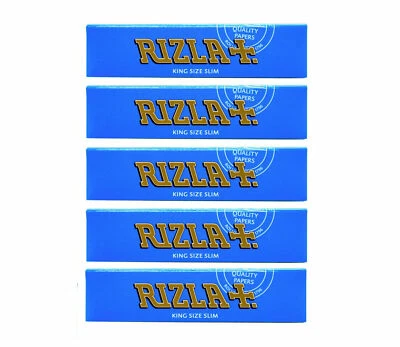 RIZLA BLUE KING SIZE SLIM ROLLING PAPERS ( 5 BOOKLETS )