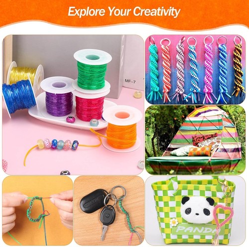 Lanyard String Kit 6Pack Plastic Lacing Cord Gimp String Lanyard Weaving Kit - Picture 7 of 7