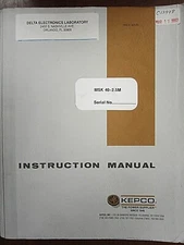 Kepco Power Supply Model MSK 40-2.5M Instruction Manual
