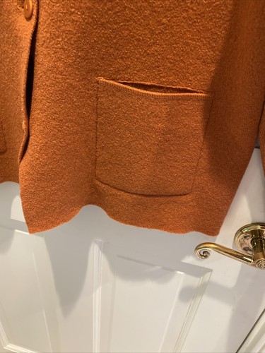 Abrigo vintage para mujer Eileen Fisher talla pequeña naranja 100 % lana - Imagen 5 de 7
