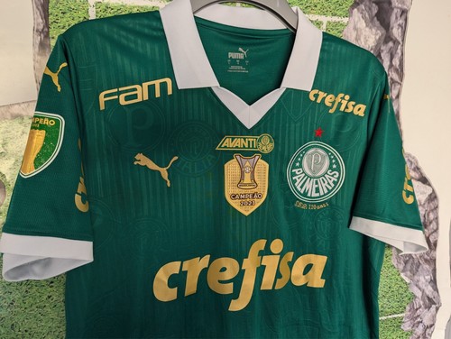 Palmeiras 2024 Home football shirt Shirt size large 41/43" fit brazil CAMPEAO - Picture 2 of 5