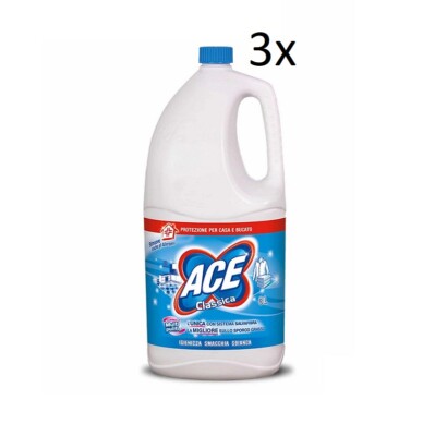 3x Ace Candeggina Bleichmittel Desinfektionsmittel für Zuhause und Wäsche 3Lt