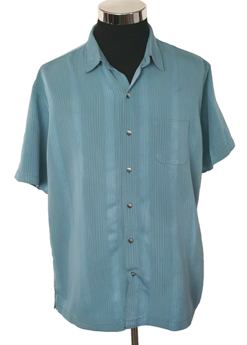 Van Heusen lässig Herren Größe X-Large aquamarin türkis Streifen 17-17 1/2 Knopfleiste