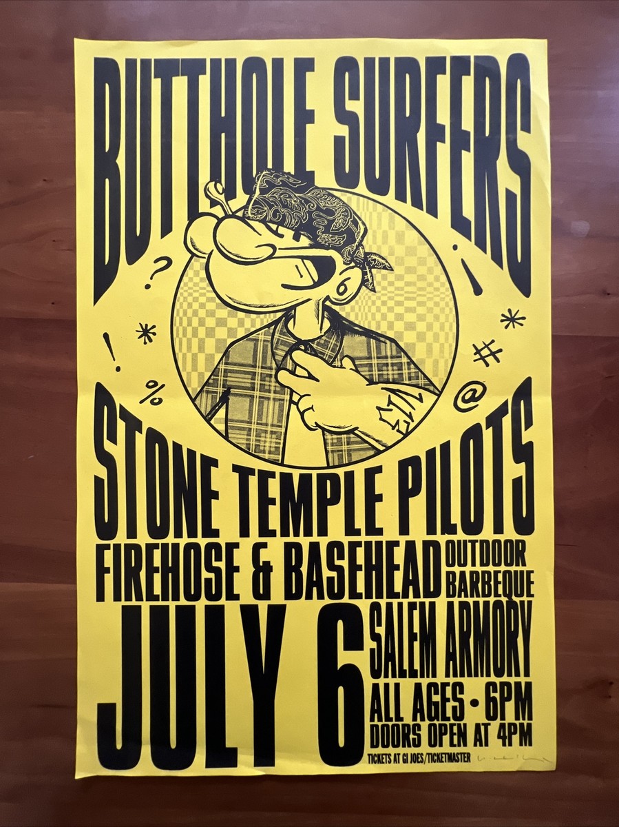 Original 1993 Butthole Surfers Stone Temple Pilots Poster 11X17