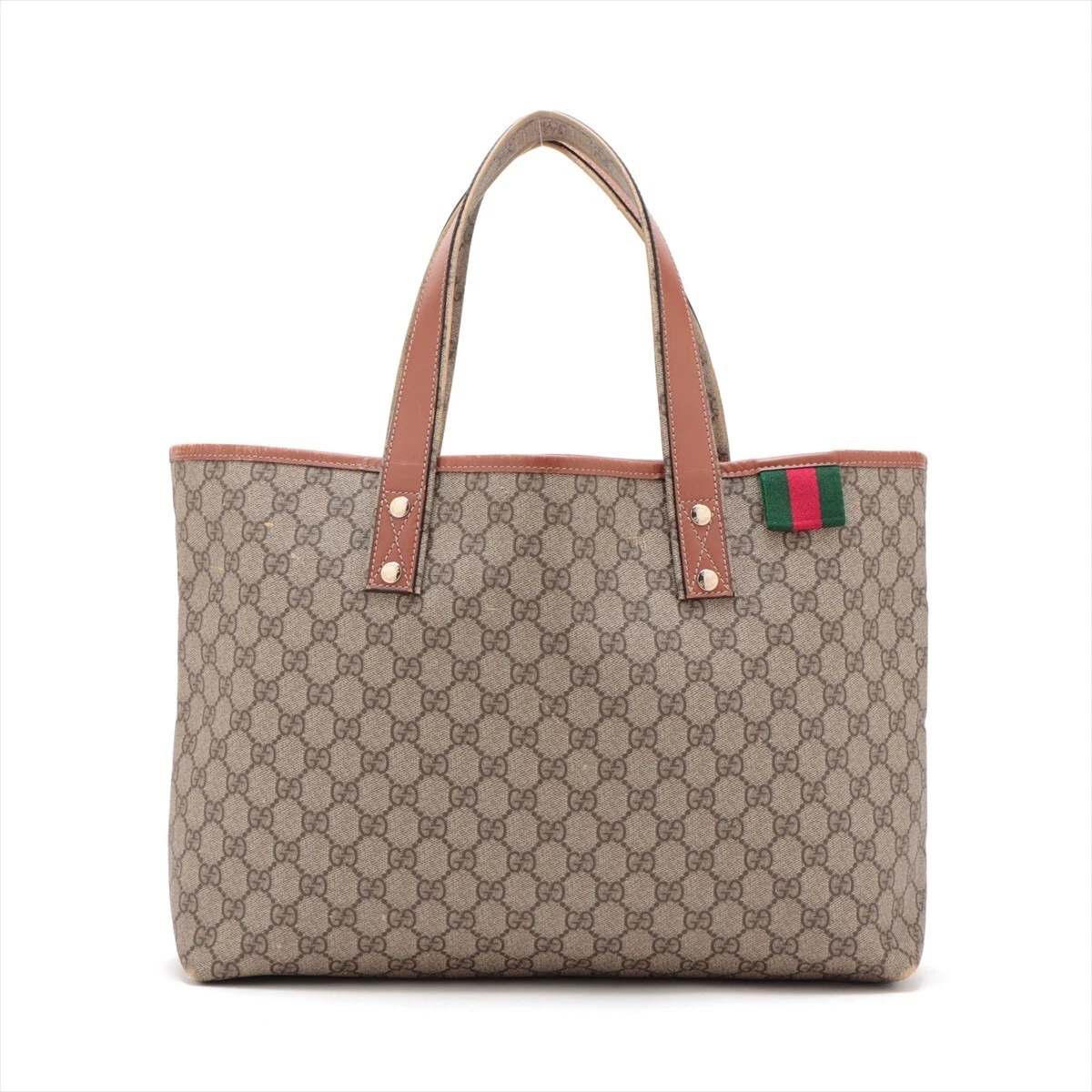 Authentique sac fourre tout GUCCI GG Supreme 211134 unisexe marron en l'état