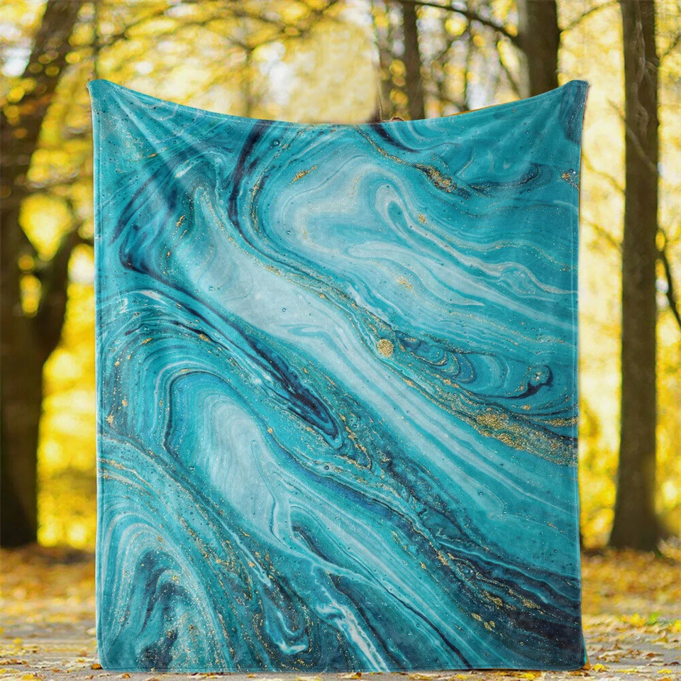 Marbled Marbling Bedspread Sofa Throw Blanket Holiday Christmas Birthday Gift - Image 4 of 4