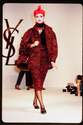 Saint Laurent Rive Gauche Vintage YSL Fall 1984 Black Red Saint Laurent Rive Gauche Vintage YSL Fall 1984 Black Red