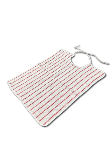 BAVAGLIONE ADULTO AZALEA BAVETTA UOMO DONNA 50X70 LACCI SPUGNA BAVAGLIO - Foto 11 di 13