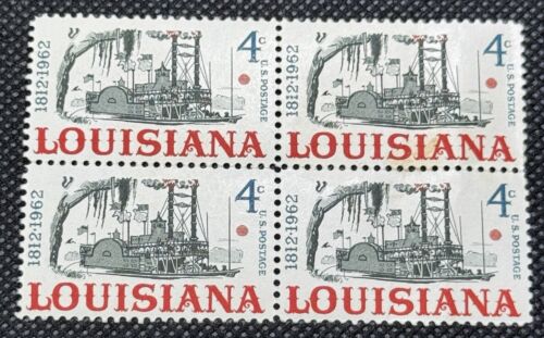 Scott # 1197 - Blocco di 4 Stati Uniti - Stato della Louisiana - MNH - 1962