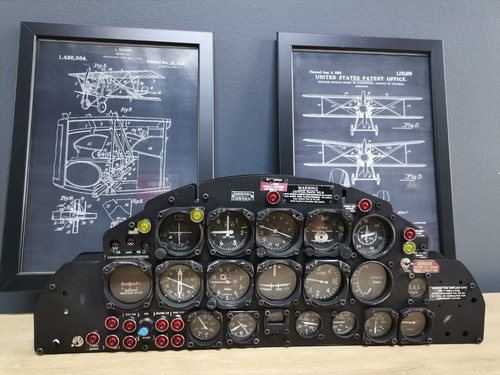 Handmade 1:1.5 Scale T33 Aircraft Instrument Panel - RGB Illuminated Decor - Picture 3 of 7