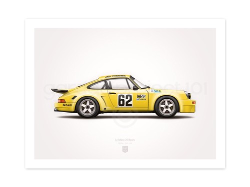 1974 911 Carrera 3.0 RSR (Le Mans 24 Hours) Illustration Poster Print (18 x 24) - Picture 2 of 2