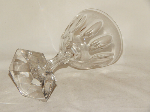 Copa de vino probablemente Moser pie de 6 esquinas Kuppa corte de oliva caña aire pinchado - Imagen 13 de 14