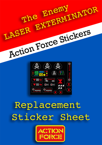 Action Force Laser Exterminator Red Shadows Stickers Vintage Replacement Vehicle - Picture 2 of 6
