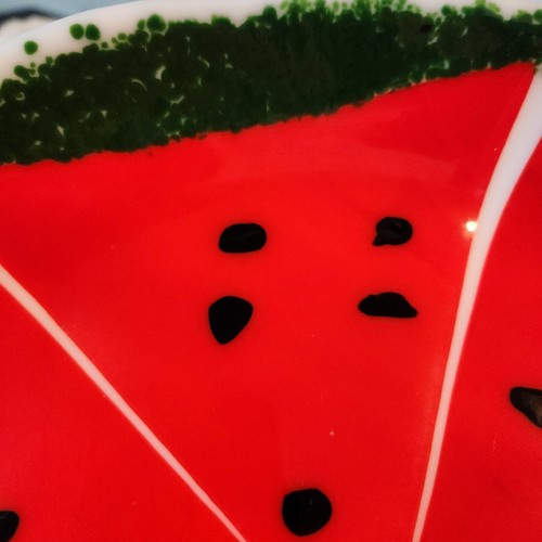 Large Watermelon Fused Plate Dish Serving Art - Picture 9 of 9