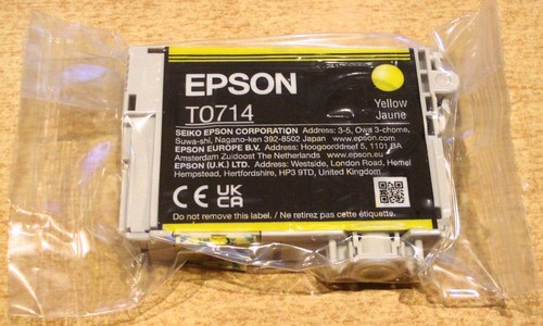 GENUINE EPSON T0714 TO714 Yellow cartridge new & sealed ORIGINAL OEM CHEETAH ink - Picture 4 of 5