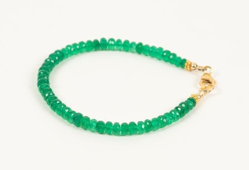 A++ Natural Green Onyx Faceted Rondelle Gemstone Beads Handmade Bracelets 6-8'' - Picture 17 of 18