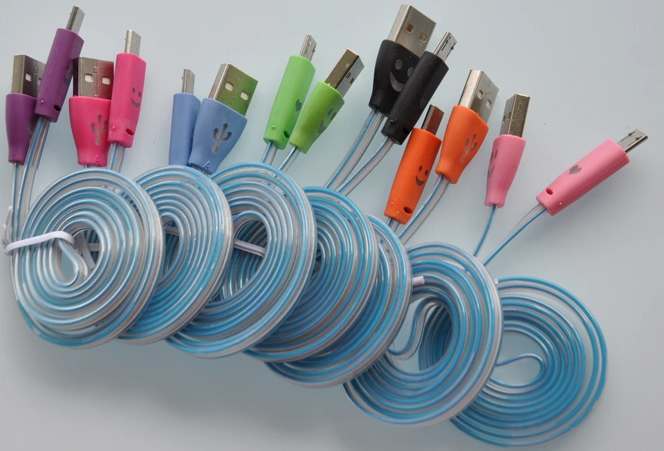 LED LIGHT CHANGE 3ft data sync charger cables FOR Samsung Galaxy s2 s3 s4 LG - Image 2 of 2