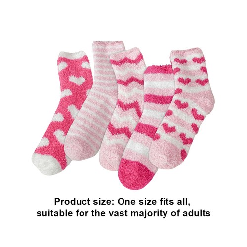 5 Pairs Fuzzy Socks Soft Coral Fleece Socks Cute Furry Stockings for Women Girls - Bild 9 von 11