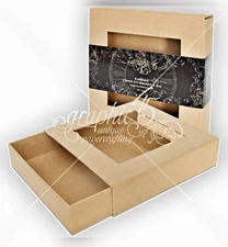 Graphic45 ALTERED ART MATCHBOOK BOX 8.5x8.5x2in scrapbooking with CUT-OUT WINDOW