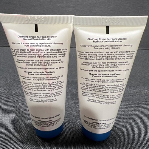 2 X Lancome Creme Radiance Clarifying Cream to Foam Face Cleanser Cleaner 2oz Ea - Picture 2 of 2