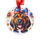 New ListingPatriotic Bloodhound Dog Acrylic Ornament, Holiday Decor, Pet Lover Gift