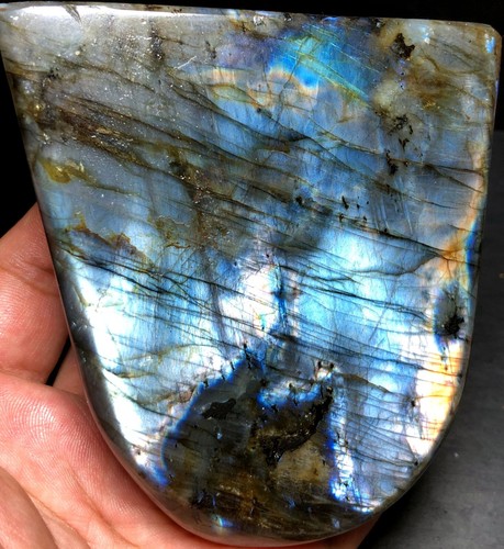 462 g AAA+++Madagascar Labradorita Púrpura Cristal Natural Piedra Pulido k701 - Imagen 3 de 8