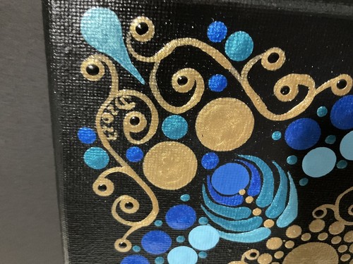 12” x 12” Blau und Gold Mandala Leinwand - von JaDeL auf YouTube - Bild 6 von 8