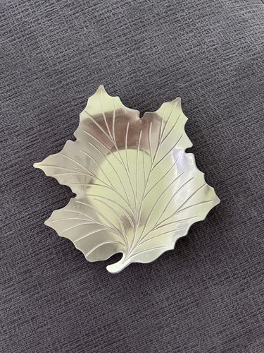 Vintage goldfarben NEOCRAFT von Everlast - Aluminium Blatt Design - Schale Tablett - Bild 7 von 7