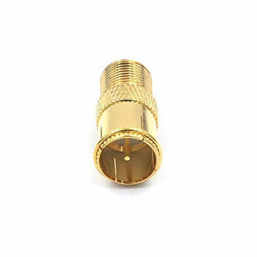 Kabelverbinder, Quick Push On Stecker auf F Buchse Koax Extender Gold, 5er Pack - Bild 4 von 6