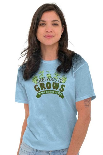 And Sow It Grows In The Garden of Life Plant Womens Graphic Crewneck T Shirt Tee - Picture 3 of 10