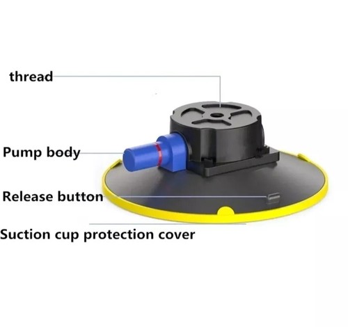 ZUOS Z4500 4.5" Power Grip Vacuum Suction Cup Mount with 1/4"-20 Stud Hand Pump - Picture 2 of 8