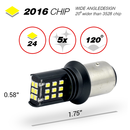 Luz de parada trasera de freno LED BAY15D 1157 blanca brillante 1190lm 24-SMD 1190lm - Imagen 2 de 6