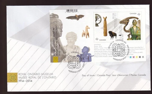 Canada 2014 Royal Ontario Museum, 'P' S/S FDC sc#2724