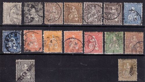 Suiza 1862-64 usado selección SG 52-60
