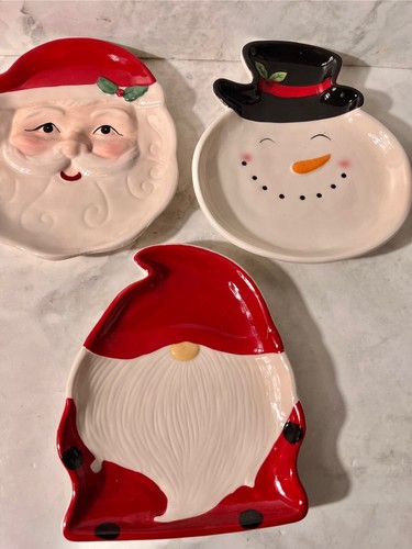 Muñeco de Nieve Papá Noel y Gnomo Platos de Navidad Postre Galletas Bandeja para Servir 3 - Imagen 5 de 14