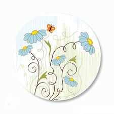 30 Spring Flower Daisy Butterfly Labels Scrapbook Stickers 1.5" Envelope Seals
