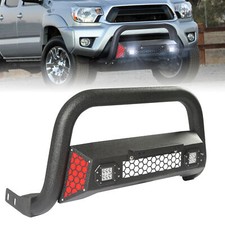 Fits 2005-2015 Toyota Tacoma Truck Black Bull Bar Push Front Bumper Grille Guard
