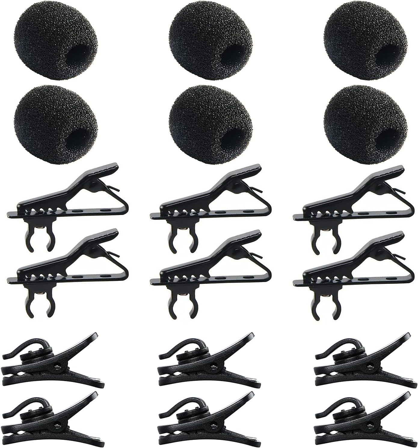 18Pcs Lapel Microphone Clips Replacement Kit, 6Pcs Lavalier Mic Clips Me