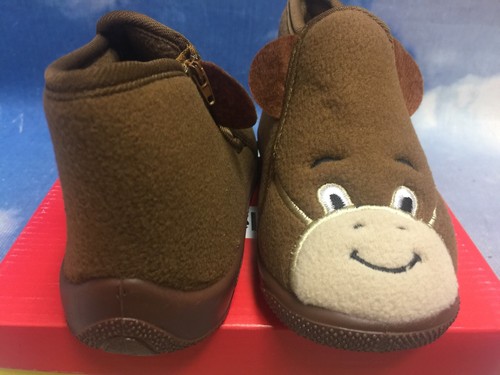 Ciabatta Ragg Boy Tan Monkey lavabile in lavatrice con cerniera bambino taglia 10 - Foto 4 di 4