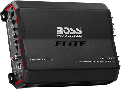Monoblock 1 Ohm Stable Great for Subwoofers 1200 Watts BOSS Audio Systems Elite BE1200.1D Class D Car Amplifier Mosfet Power Supply Digital