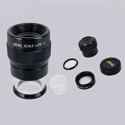 Original PEAK No. 1975 Scale Loupe 7X With Black Standard Reticle/Fabric Pouch - Picture 8 of 11