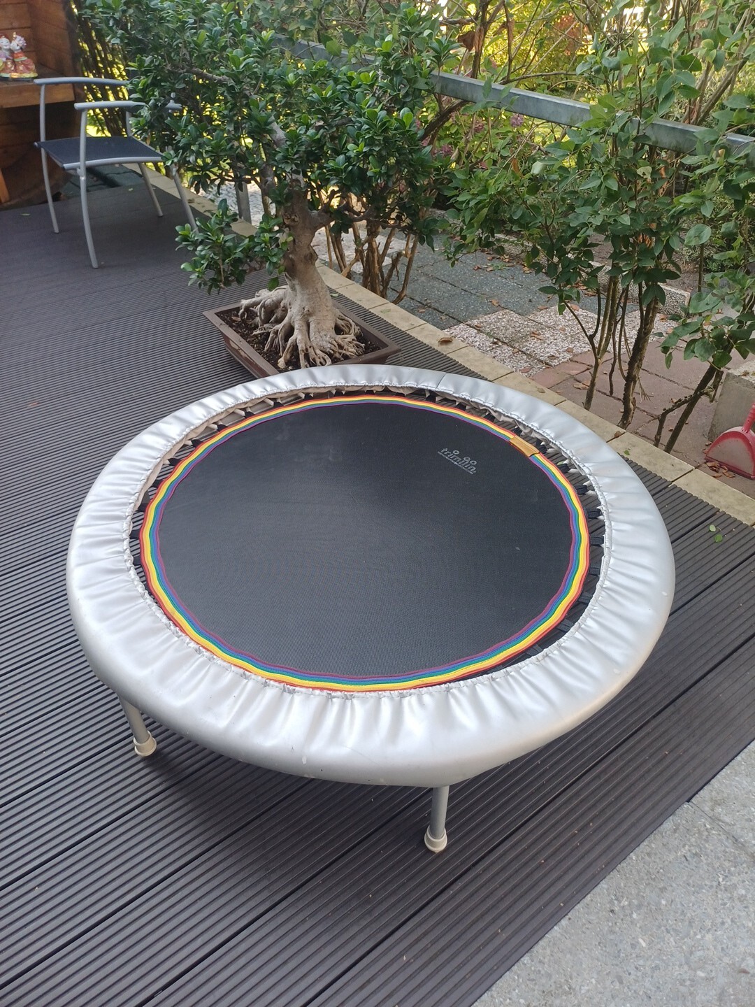 trampolin trimilinh rund, schwarz silber