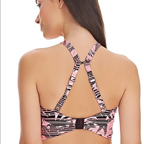 FREYA AS2988 SOUL CITY HI-NECK UNDERWIRED BIKINI TOP IN SUNSET SIZE 28DDD - Picture 3 of 8