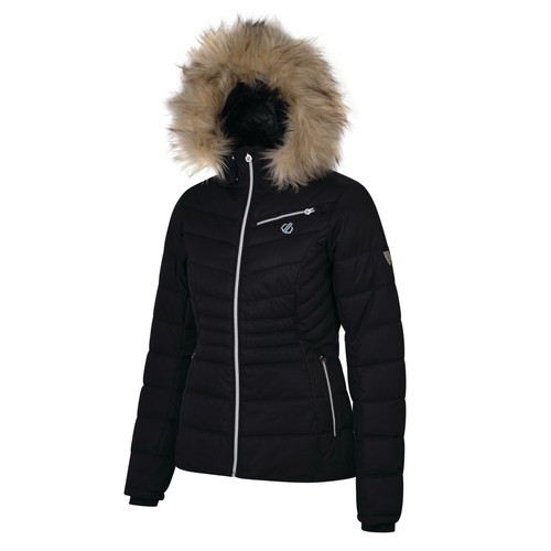 Women's Hooded Ski Jacket Faux Fur Luxe Trim Dare 2b Glamorize NEW DWP445 #HE006 - Picture 7 of 37