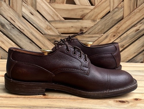 TRICKERS VINTAGE Cap Toe Derby marrone pelle in pelle taglia UK 9,5/US 10,5 - Foto 6 di 15