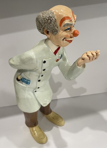 Vintage 1985 Judi Ceramic Sculpture Clown Doctor Large Figure Dentist 11.5”H Sgn - 第 1/10 張圖片