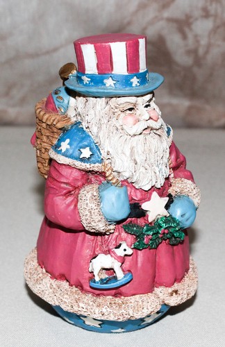 Sombrero superior de Papá Noel Midwest Importers estrellas a rayas rojo blanco azul 5"" alto Taiwán - Imagen 7 de 9